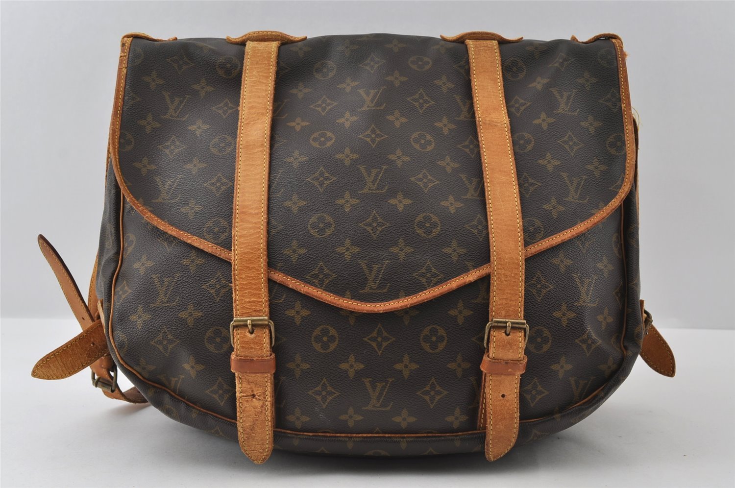 Authentic Louis Vuitton Monogram Saumur 43 Shoulder Cross Bag M42252 Junk 5833I