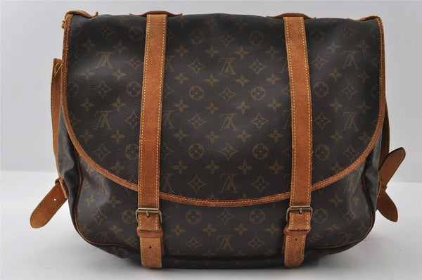Authentic Louis Vuitton Monogram Saumur 43 Shoulder Cross Bag M42252 Junk 5833I