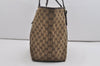 Authentic GUCCI Web Sherry Line Tote Bag GG Canvas Leather 139260 Brown 5835I