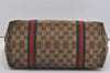 Authentic GUCCI Web Sherry Line Tote Bag GG Canvas Leather 139260 Brown 5835I