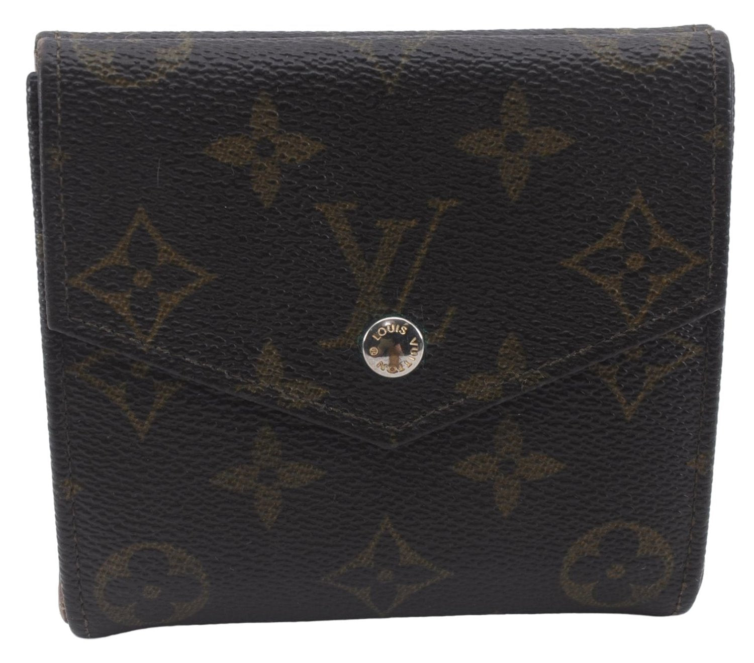 Auth Louis Vuitton Monogram Porte Monnaie Billets Trifold Wallet M61660 LV 5836D