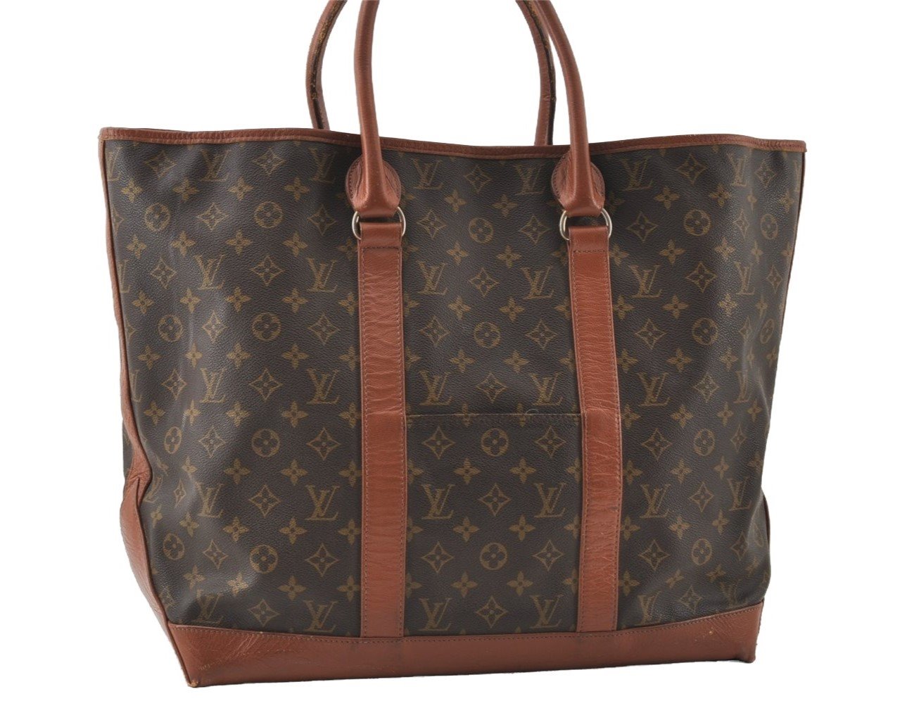 Auth Louis Vuitton Monogram Sac Weekend GM Vintage Tote Hand Bag M42420 LV 5840I