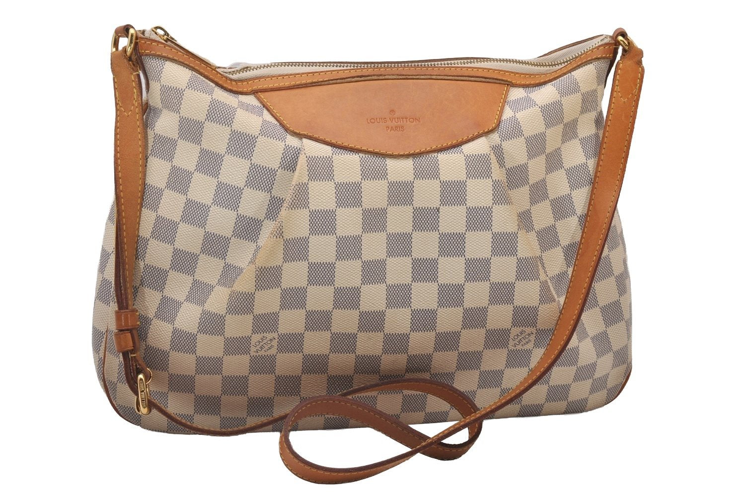 Authentic Louis Vuitton Damier Azur Siracusa MM N41112 Shoulder Cross Bag 5842I