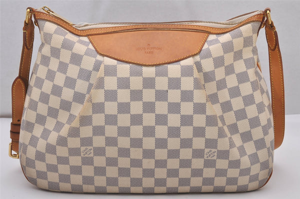 Authentic Louis Vuitton Damier Azur Siracusa MM N41112 Shoulder Cross Bag 5842I