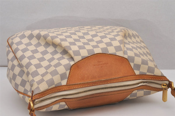 Authentic Louis Vuitton Damier Azur Siracusa MM N41112 Shoulder Cross Bag 5842I