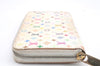 Authentic Louis Vuitton Monogram Multicolor Zippy Wallet White M60049 LV 5843D