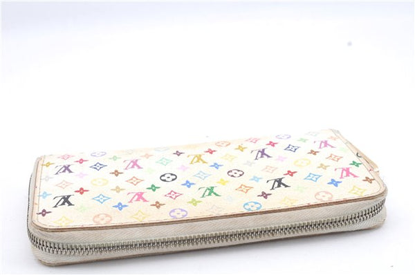 Authentic Louis Vuitton Monogram Multicolor Zippy Wallet White M60049 LV 5843D