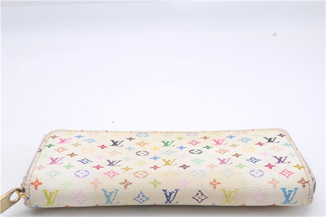 Authentic Louis Vuitton Monogram Multicolor Zippy Wallet White M60049 LV 5843D