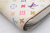 Authentic Louis Vuitton Monogram Multicolor Zippy Wallet White M60049 LV 5843D