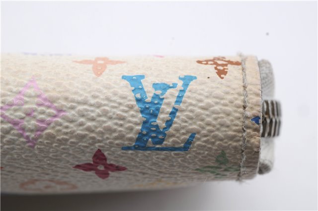 Authentic Louis Vuitton Monogram Multicolor Zippy Wallet White M60049 LV 5843D