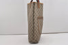 Authentic GUCCI Web Sherry Line Shoulder Tote Bag GG PVC Leather Brown 5843I