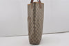 Authentic GUCCI Web Sherry Line Shoulder Tote Bag GG PVC Leather Brown 5843I