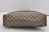 Authentic GUCCI Web Sherry Line Shoulder Tote Bag GG PVC Leather Brown 5843I