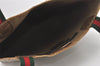 Authentic GUCCI Web Sherry Line Shoulder Tote Bag GG PVC Leather Brown 5843I