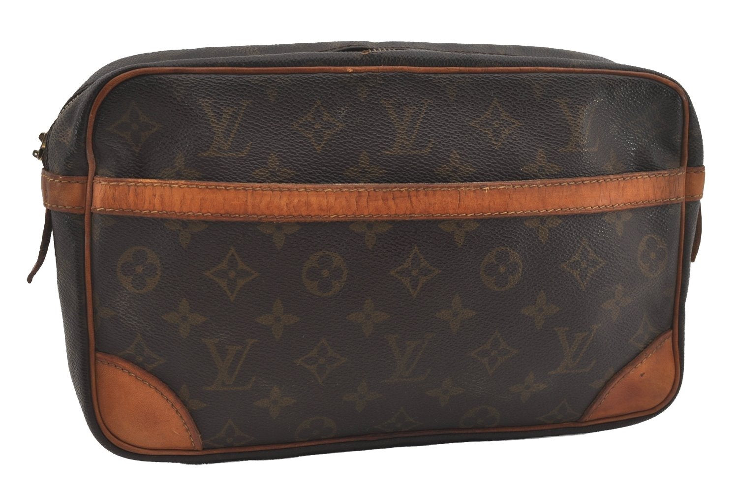 Authentic Louis Vuitton Monogram Compiegne 28 Clutch Hand Bag M51845 Junk 5846I