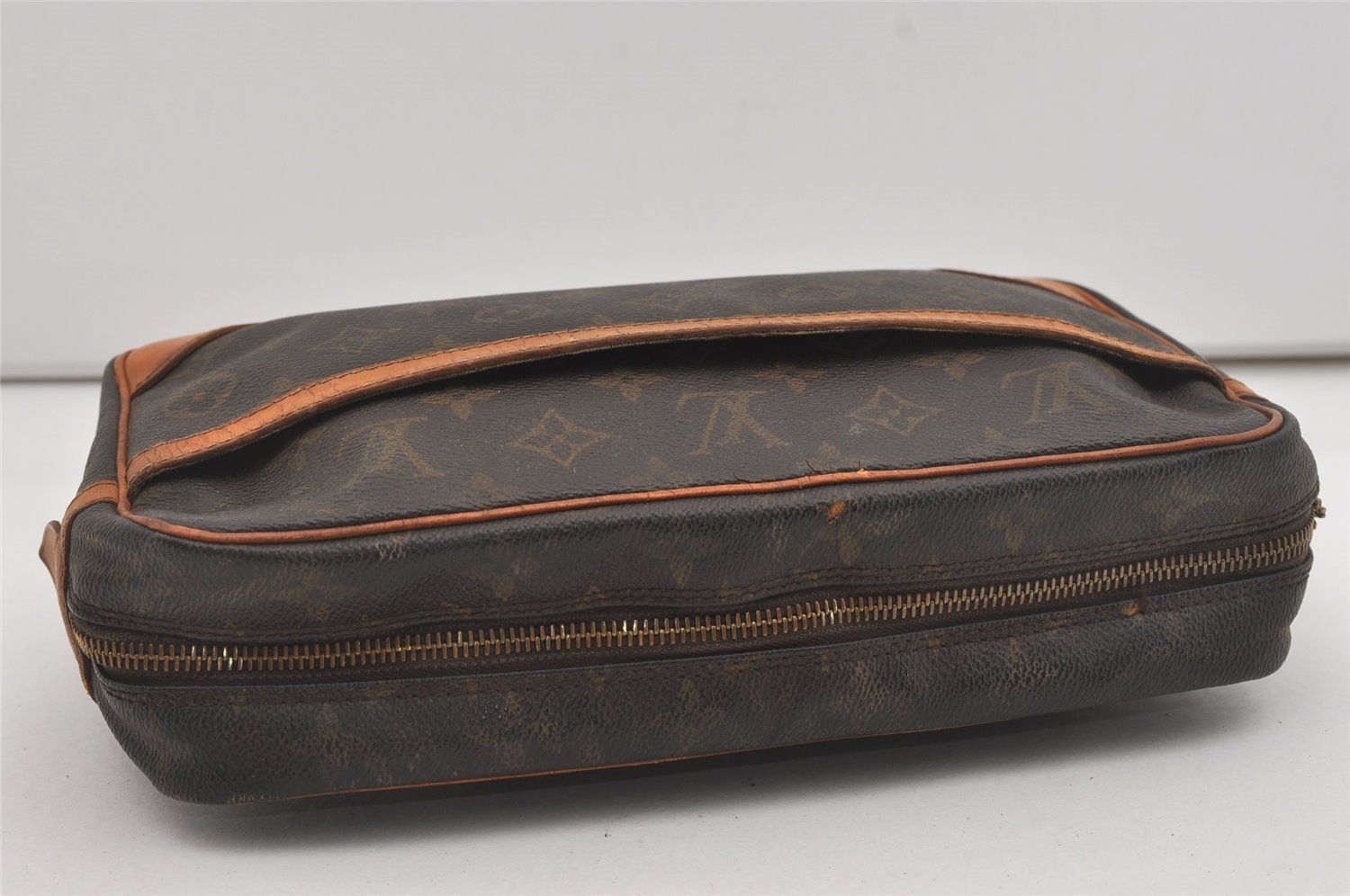 Authentic Louis Vuitton Monogram Compiegne 28 Clutch Hand Bag M51845 Junk 5846I