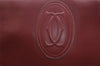 Authentic Cartier Must de Cartier Leather Shoulder Cross Bag Bordeaux Red 5850I