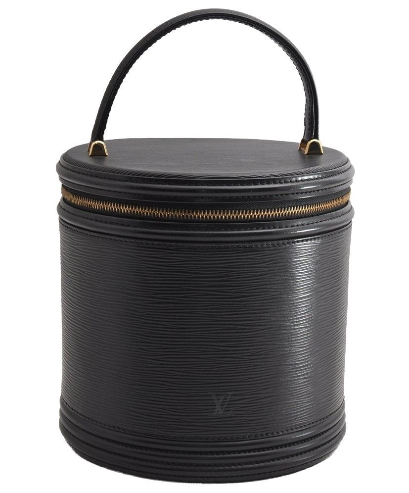 Authentic Louis Vuitton Epi Cannes Cosmetic Hand Bag Purse Black M48032 LV 5851I