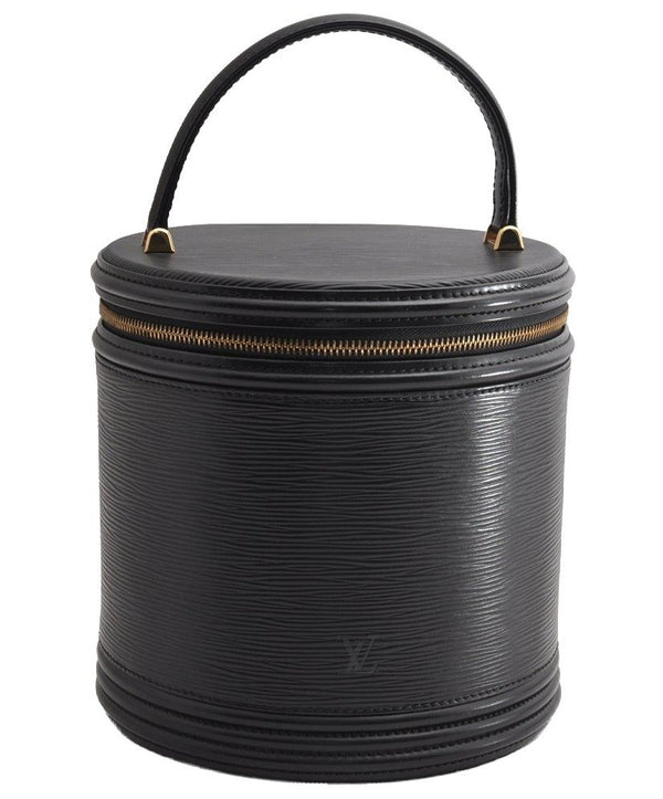 Authentic Louis Vuitton Epi Cannes Cosmetic Hand Bag Purse Black M48032 LV 5851I