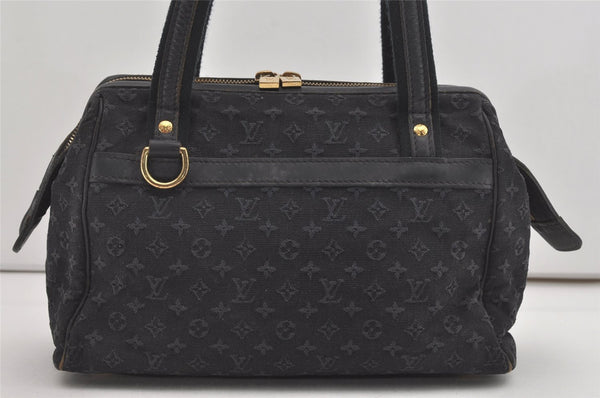 Auth Louis Vuitton Monogram Mini Josephine PM Hand Bag Dark Blue M92414 LV 5852I