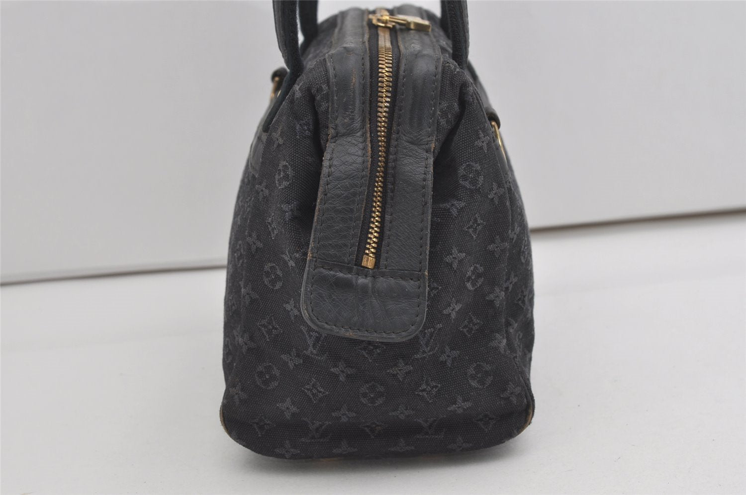 Auth Louis Vuitton Monogram Mini Josephine PM Hand Bag Dark Blue M92414 LV 5852I