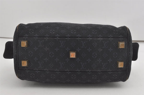 Auth Louis Vuitton Monogram Mini Josephine PM Hand Bag Dark Blue M92414 LV 5852I