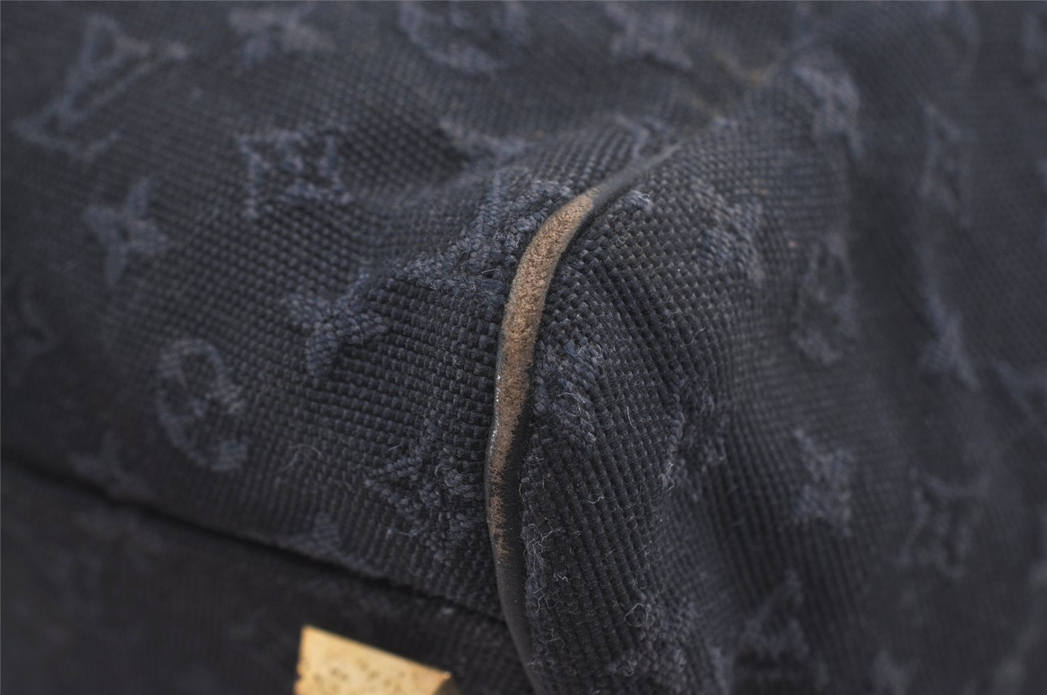 Auth Louis Vuitton Monogram Mini Josephine PM Hand Bag Dark Blue M92414 LV 5852I