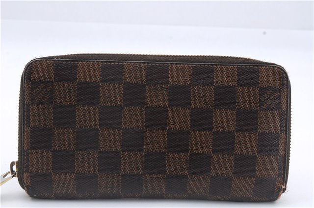 Authentic Louis Vuitton Damier Zippy Wallet Long Purse N60015 LV 5855D