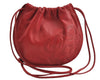 Authentic LOEWE Anagram Drawstring Shoulder Cross Body Bag Leather Red 5857I