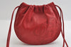 Authentic LOEWE Anagram Drawstring Shoulder Cross Body Bag Leather Red 5857I