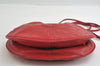 Authentic LOEWE Anagram Drawstring Shoulder Cross Body Bag Leather Red 5857I