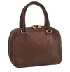 Authentic GUCCI Vintage Hand Bag Purse Leather Brown 5858I