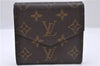 Auth Louis Vuitton Monogram Porte Monnaie Billets Trifold Wallet M61660 LV 5859D