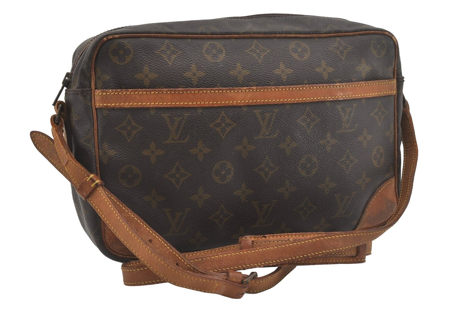 Authentic Louis Vuitton Monogram Trocadero 30 Shoulder Cross Bag M51272 LV 5862I