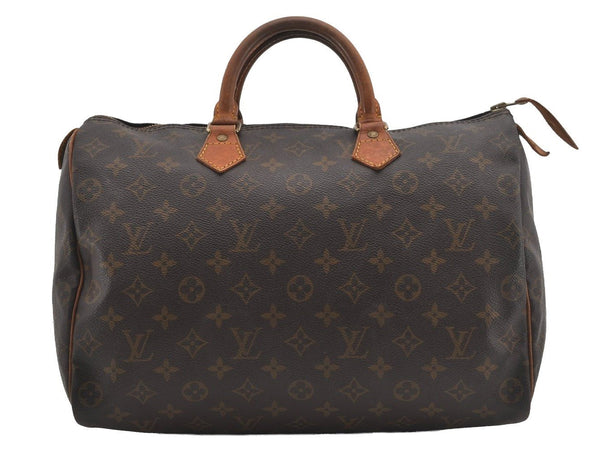 Authentic Louis Vuitton Monogram Speedy 35 Hand Boston Bag M41524 LV 5863I