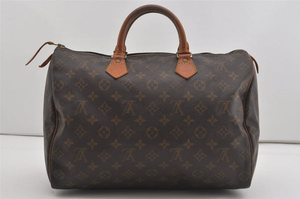 Authentic Louis Vuitton Monogram Speedy 35 Hand Boston Bag M41524 LV 5863I