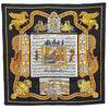 Authentic HERMES Carre 90 Scarf "SALZBURG" Silk Black 5868E