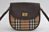 Authentic Burberrys Nova Check Shoulder Cross Bag Canvas Leather Beige 5868I