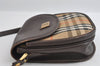 Authentic Burberrys Nova Check Shoulder Cross Bag Canvas Leather Beige 5868I