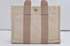 Authentic HERMES New Fourre Tout PM Hand Tote Bag Purse Canvas Beige 5871I
