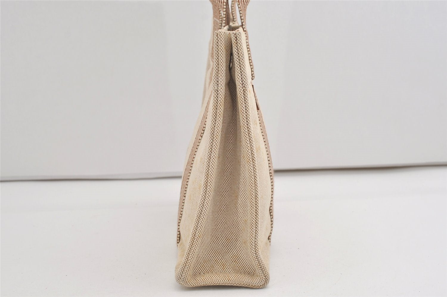 Authentic HERMES New Fourre Tout PM Hand Tote Bag Purse Canvas Beige 5871I