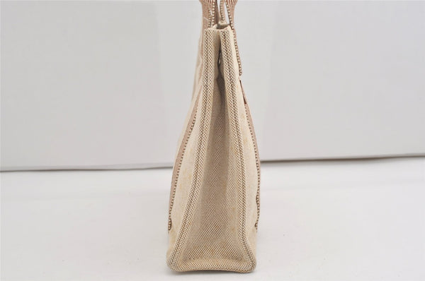 Authentic HERMES New Fourre Tout PM Hand Tote Bag Purse Canvas Beige 5871I
