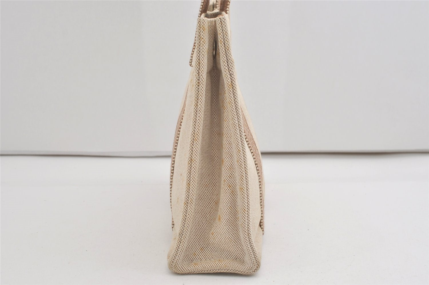 Authentic HERMES New Fourre Tout PM Hand Tote Bag Purse Canvas Beige 5871I