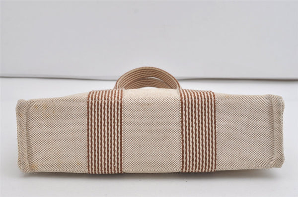 Authentic HERMES New Fourre Tout PM Hand Tote Bag Purse Canvas Beige 5871I