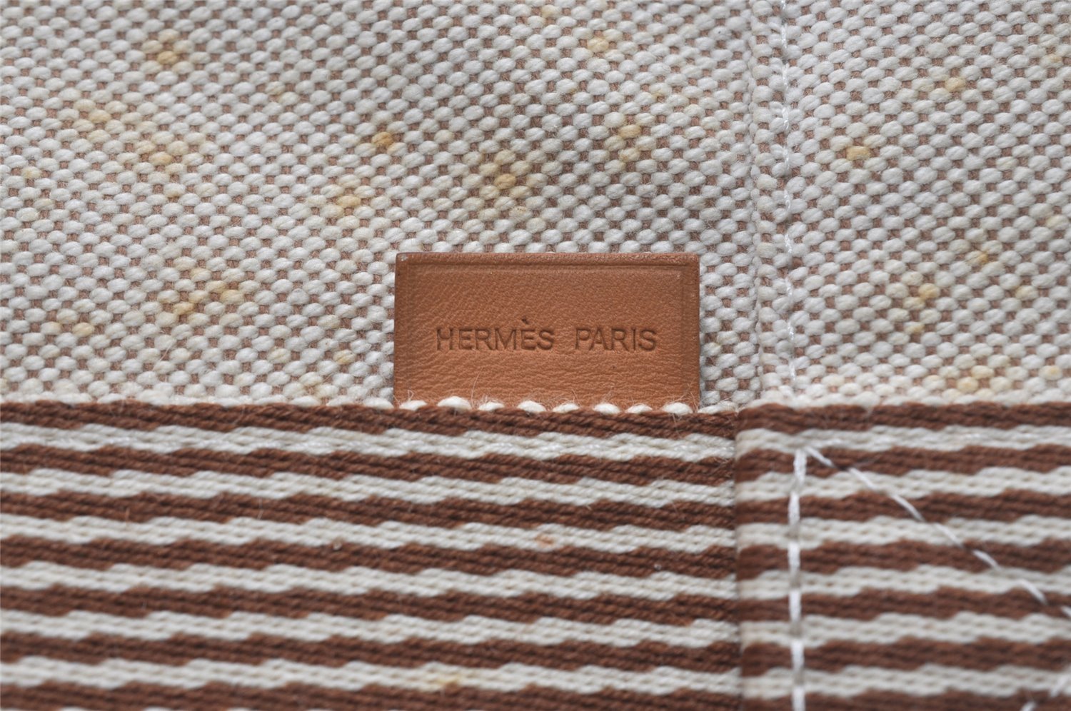 Authentic HERMES New Fourre Tout PM Hand Tote Bag Purse Canvas Beige 5871I