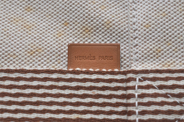 Authentic HERMES New Fourre Tout PM Hand Tote Bag Purse Canvas Beige 5871I