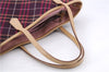 Authentic BURBERRY BLUE LABEL Check Shoulder Bag Canvas Leather Purple 5874E