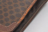 Authentic CELINE Macadam Blason Pattern Clutch Hand Bag PVC Leather Brown 5874I