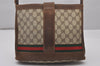 Authentic GUCCI Web Sherry Line Shoulder Bag Purse GG PVC Leather Brown 5876I