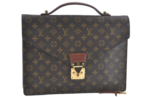 Auth Louis Vuitton Monogram Porte Documents Bandouliere M53338 Briefcase 5878C